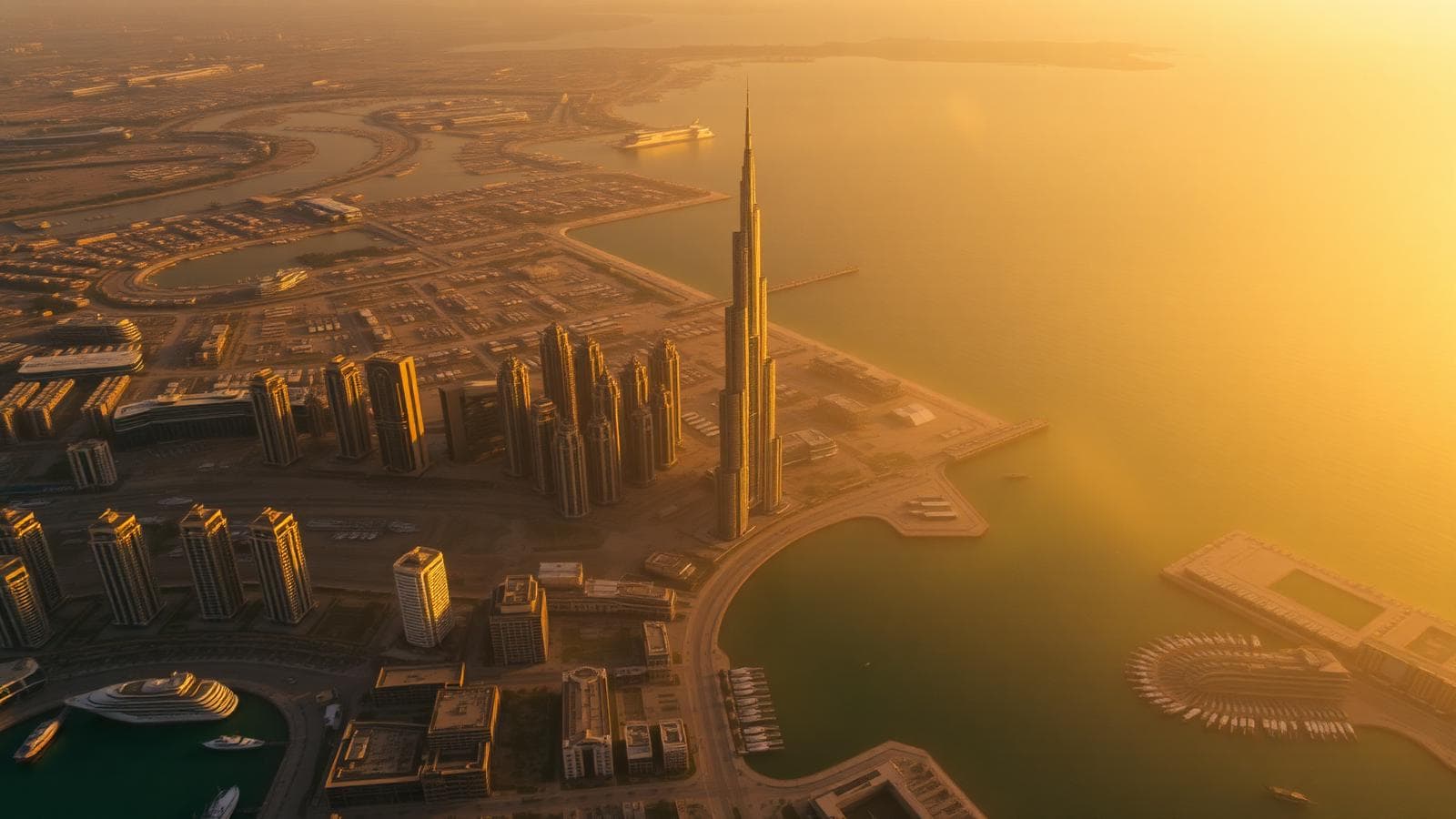 Dubai skyline at golden hour — junk removal service areas across the city